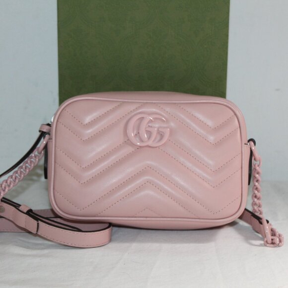 NEW Gucci GG Marmont Mini Shoulder Bag Crossbody Chevron Leather 634936 - Picture 1 of 9
